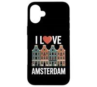 I Love Amsterdam Heart Canal Houses Case for iPhone 16 Plus