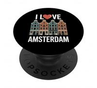 I Love Amsterdam Heart Canal Houses PopSockets Adhesive PopGrip