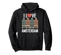 I Love Amsterdam Heart Canal Houses Pullover Hoodie
