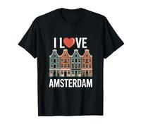 I Love Amsterdam Heart Canal Houses T-Shirt