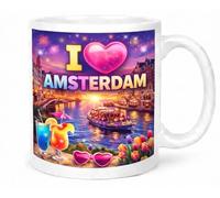 I Love Amsterdam Mug Canal City Sunset Travel Gift Mug