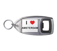 I Love Amsterdam - Plastic Bottle Opener Key Ring