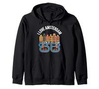 I Love Amsterdam Scenic Bicycle Adventure Zip Hoodie