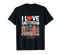 I Love Amsterdam Tulip Canal Houses T-Shirt