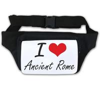 I Love Ancient Rome Red Heart Graphic Waist Bag Fanny Pack White