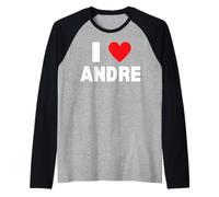 I Love Andre Raglan Baseball Tee