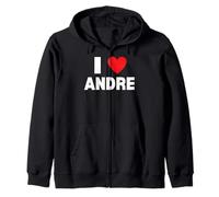 I Love Andre Zip Hoodie