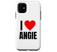 I Love Angie Name Personalized Women Heart BFF Friend Girls Case for iPhone 11
