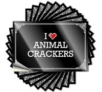 I Love Animal Crackers Lettering Sticker Dorm Room Accessories | New Bottle Removable Decal Pack(8X12CM)