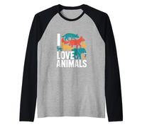 I Love Animals Compassionate Creature Advocate Raglan Baseball Tee