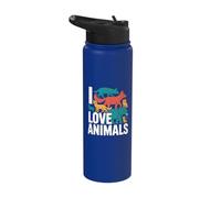 I Love Animals Compassionate Creature Advocate Stainless Steel Insulated Water Bottle