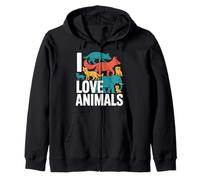 I Love Animals Compassionate Creature Advocate Zip Hoodie