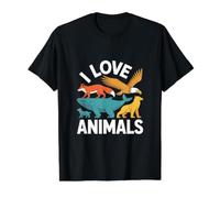 I Love Animals Nature Wildlife Passion Value Graphic T-Shirt, Men, Black, S