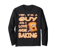 I Love Anime and Baking Funny Guy Cartoon Long Sleeve T-Shirt