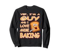 I Love Anime and Baking Funny Guy Cartoon Sweatshirt