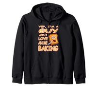 I Love Anime and Baking Funny Guy Cartoon Zip Hoodie