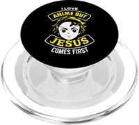 I Love Anime But Jesus Comes First - Christian Japan Yellow PopSockets PopGrip for MagSafe