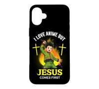 I Love Anime But Jesus Comes First - Christian Japanese Sword Case for iPhone 16 Plus