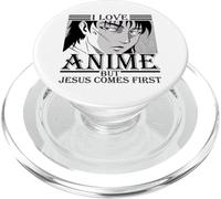 I love anime but Jesus comes first PopSockets PopGrip for MagSafe