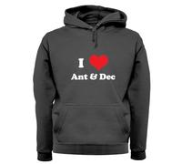 I Love Ant & Dec - Unisex Premium Hoodie/Hooded Top - Charcoal - Small