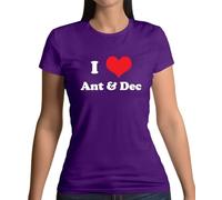 I Love Ant & Dec - Womens Crewneck T-Shirt - Purple - XL