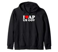 I Love AP US Gov I Heart AP US Gov AP United States Gov Zip Hoodie