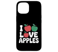 I Love Apples Red Green Fruit Passion Text Case for iPhone 15