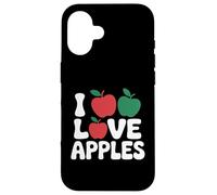 I Love Apples Red Green Fruit Passion Text Case for iPhone 16