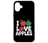 I Love Apples Red Green Fruit Passion Text Case for iPhone 16 Plus