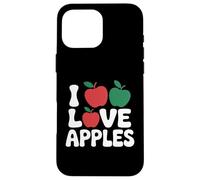 I Love Apples Red Green Fruit Passion Text Case for iPhone 16 Pro Max