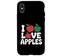 I Love Apples Red Green Fruit Passion Text Case for iPhone X/XS