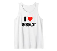 I Love Archeology - Heart Excavate Survey Land Bones Museum Tank Top