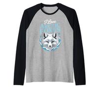 I Love Arctic Foxes Winter Wildlife Raglan Baseball Tee