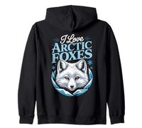 I Love Arctic Foxes Winter Wildlife Zip Hoodie