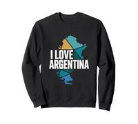 I Love Argentina Map Mosaic Adventure Sweatshirt
