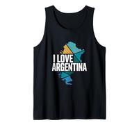I Love Argentina Map Mosaic Adventure Tank Top