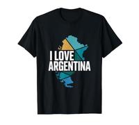 I Love Argentina Map Mosaic Adventure Value Graphic T-Shirt, Men, Black, M