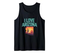 I Love Arizona Cactus Sunset State Tank Top