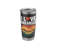 I Love Arkansas Retro Mountains Design Stainless Steel Insulated Tumbler