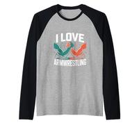 I Love Armwrestling Strength Challenge Raglan Baseball Tee