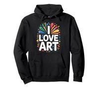 I Love Art Creative Brush Splashes Pullover Hoodie