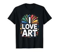 I Love Art Creative Brush Splashes Value Graphic T-Shirt, Men, Black, L