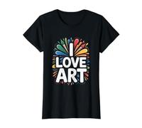 I Love Art Creative Brush Splashes Value Graphic T-Shirt, Women, Black, S