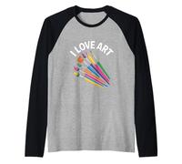I Love Art Creative Expression Tools Palette Raglan Baseball Tee