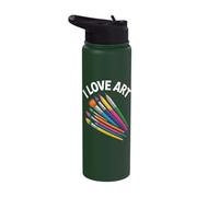 I Love Art Creative Expression Tools Palette Stainless Steel Insulated Water Bottle