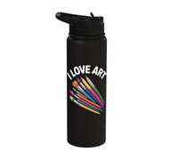 I Love Art Creative Expression Tools Palette Stainless Steel Insulated Water Bottle