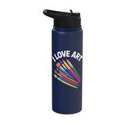 I Love Art Creative Expression Tools Palette Stainless Steel Insulated Water Bottle