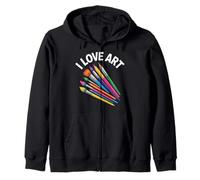 I Love Art Creative Expression Tools Palette Zip Hoodie