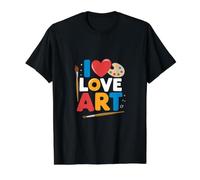 I Love Art Creative Expression Vibrant Palette Value Graphic T-Shirt, Men, Black, L