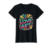 I Love Art Creative Passion Statement Value Graphic T-Shirt, Women, Black, XL
